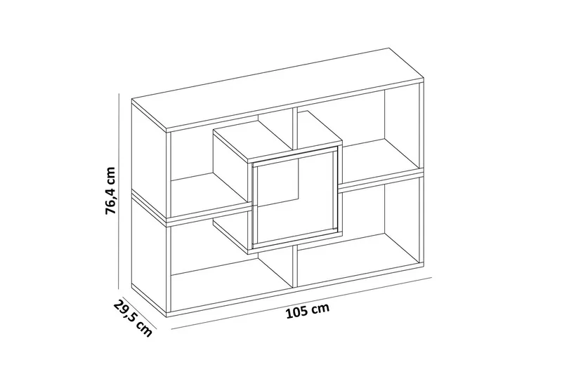 Decorotika Bokhylla Låg - Vit - Förvaring - Hylla - Vägghylla