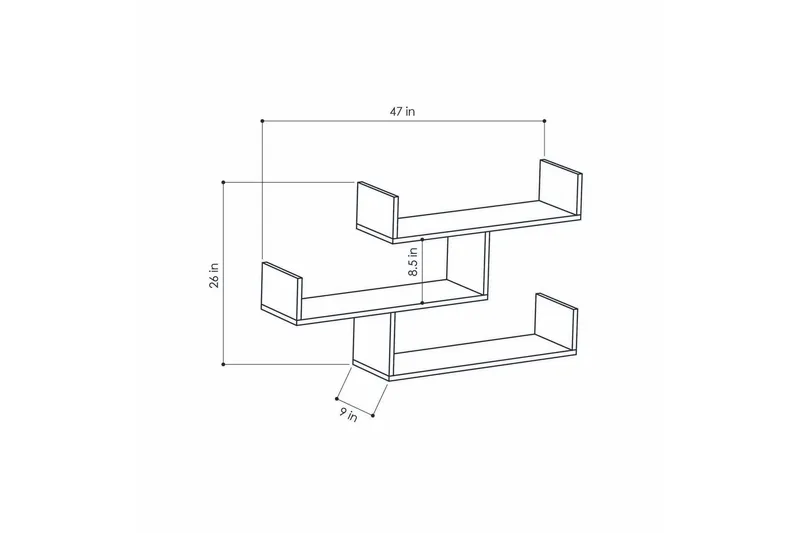 Decorta Vägghylla - Mörkgrå - Förvaring - Hylla - Vägghylla