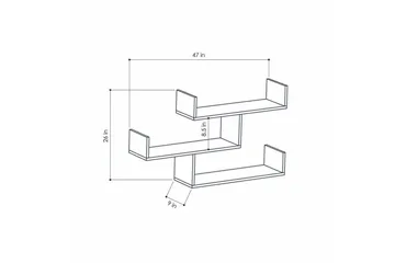 Decorta Vägghylla - Mörkgrå - Förvaring - Hylla - Vägghylla