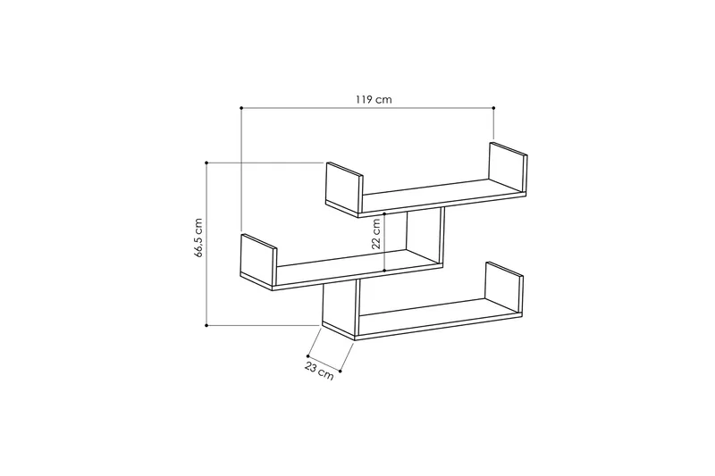 Decorta Vägghylla - Vit - Förvaring - Hylla - Vägghylla