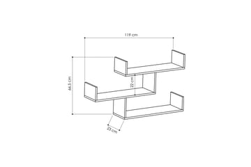 Decorta Vägghylla - Vit - Förvaring - Hylla - Vägghylla