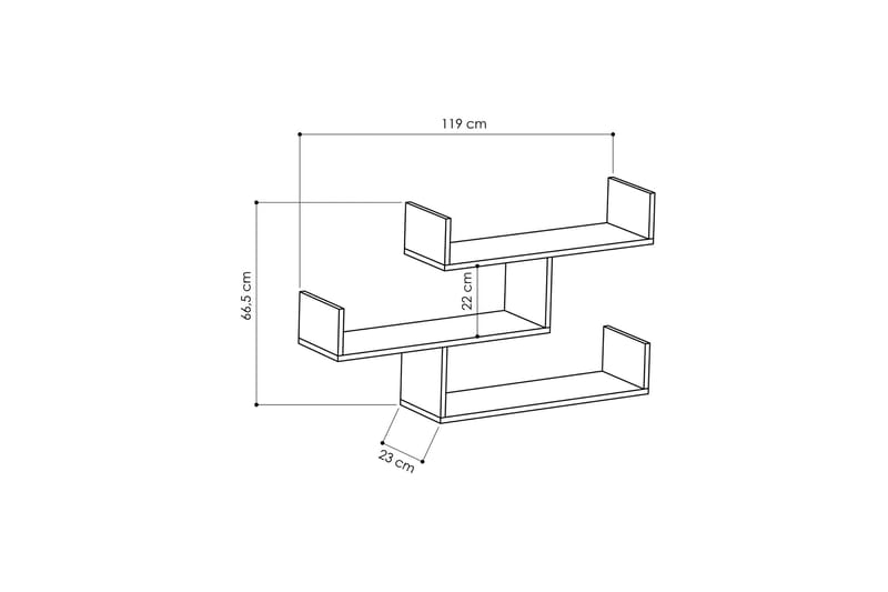 Decorta Vägghylla - Vit - Förvaring - Hylla - Vägghylla