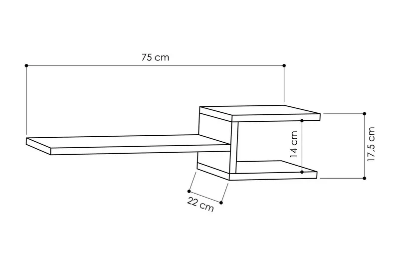 Decorta Vägghylla - Vit - Förvaring - Hylla - Vägghylla