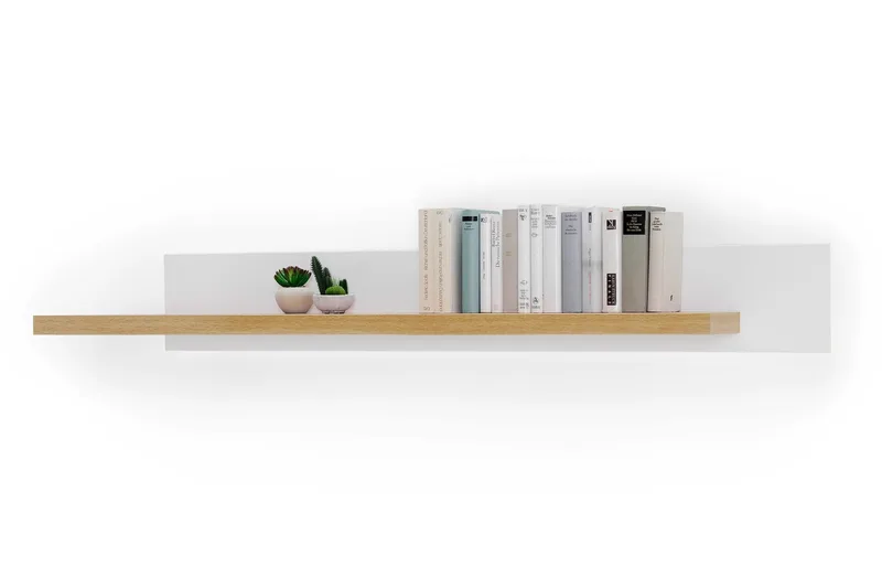 Degaust Vägghylla 175 cm - Vit/Ek - Förvaring - Hylla - Vägghylla