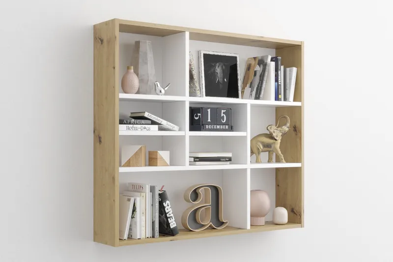 Delphie Vägghylla 90 cm - Brun/Vit - Förvaring - Hylla - Vägghylla