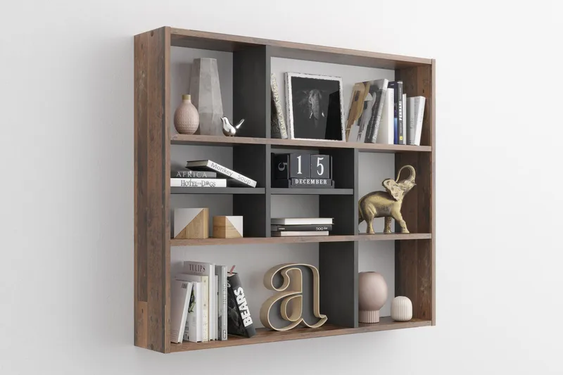 Delphie Vägghylla 90 cm - Brun/Vit - Förvaring - Hylla - Vägghylla