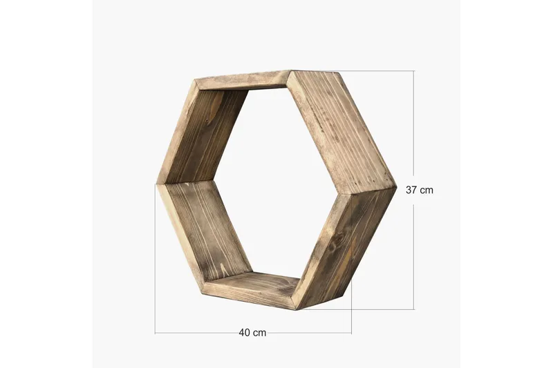 Desgrar Vägghylla 40x37 cm - Brun - Förvaring - Hylla - Vägghylla