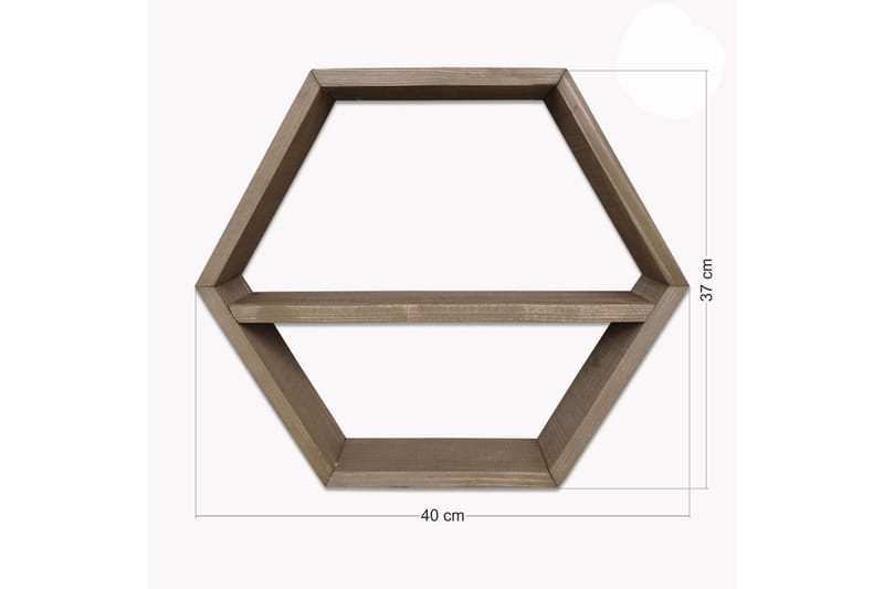 Desgrar Vägghylla 40x37 cm - Brun - Förvaring - Hylla - Vägghylla