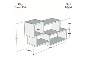 Desgrar Vägghylla 90,6x51 cm - Vit - Förvaring - Hylla - Vägghylla