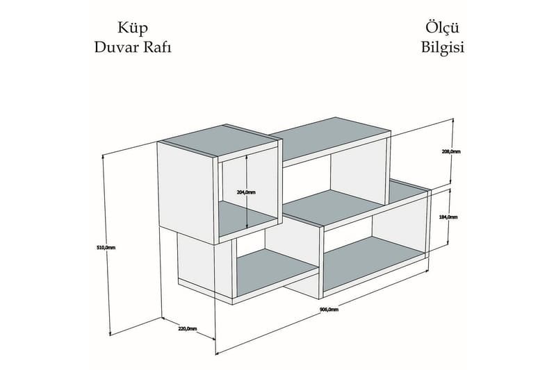 Desgrar Vägghylla 90,6x51 cm - Vit - Förvaring - Hylla - Vägghylla