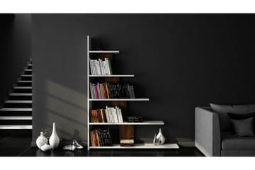 Elegancia Bokhylla - Vit/Valnöt - Förvaring - Hylla - Vägghylla