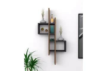 Estetal Vägghylla 54x20 cm 8 Hyllor - Natur/Antracit - Förvaring - Hylla - Vägghylla