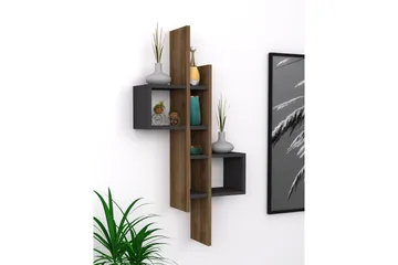 Estetal Vägghylla 54x20 cm 8 Hyllor - Natur/Antracit - Förvaring - Hylla - Vägghylla