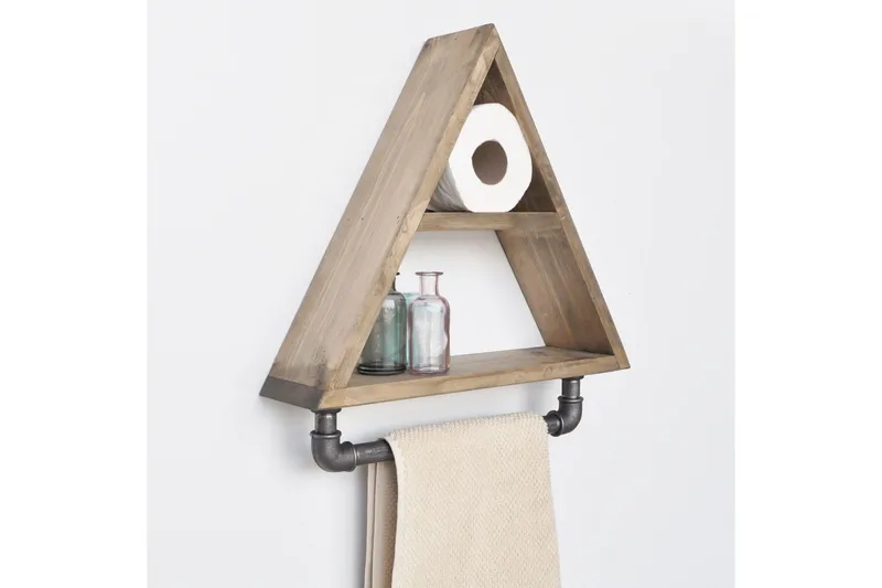 Evila Förvaringshylla Rör/Trä - Trä/Svart - Förvaring - Hylla - Vägghylla