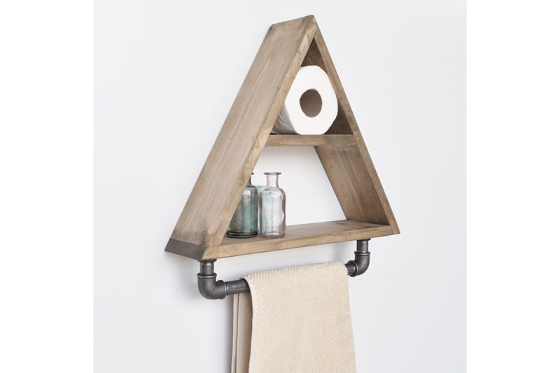 Evila Förvaringshylla Rör/Trä - Trä/Svart - Förvaring - Hylla - Vägghylla