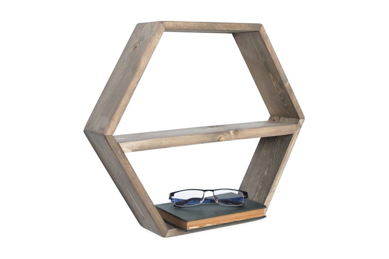 Evila Hexagonhylla - Trä - Förvaring - Hylla - Vägghylla