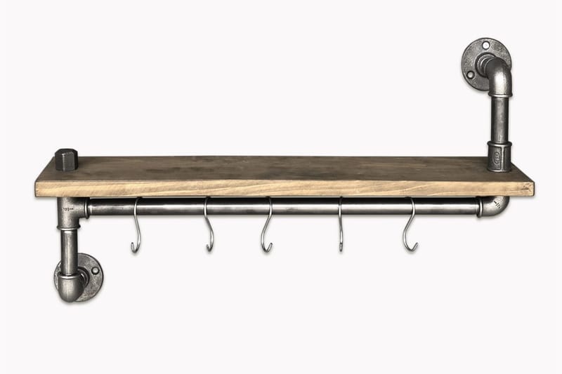 Evila Kökshylla Rör/Trä - Svart/Trä - Förvaring - Klädförvaring - Klädhängare - Klädställning