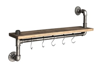 Evila Kökshylla Rör/Trä - Svart/Trä - Förvaring - Klädförvaring - Klädhängare - Klädställning