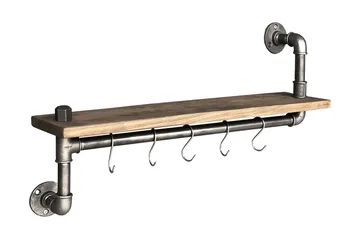 Evila Kökshylla Rör/Trä - Svart/Trä - Förvaring - Klädförvaring - Klädhängare - Klädställning