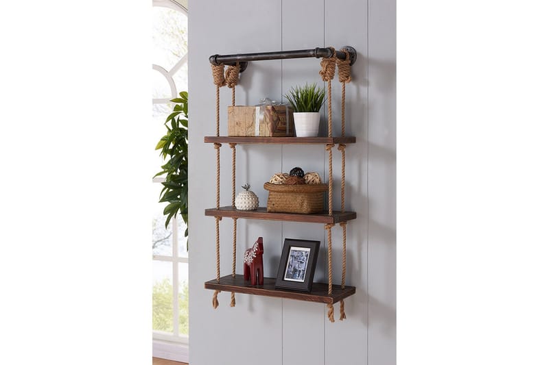 Evila Rephylla 3 Hyllor - Trä/Svart - Förvaring - Hylla - Vägghylla