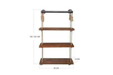 Evila Rephylla 3 Hyllor - Trä/Svart - Förvaring - Hylla - Vägghylla