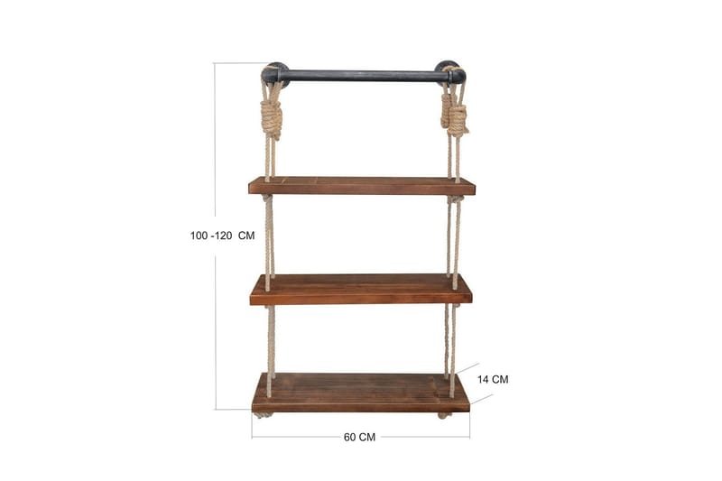 Evila Rephylla 3 Hyllor - Trä/Svart - Förvaring - Hylla - Vägghylla