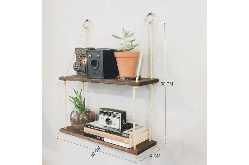 Evila Rephylla Trä - Trä - Förvaring - Hylla - Vägghylla