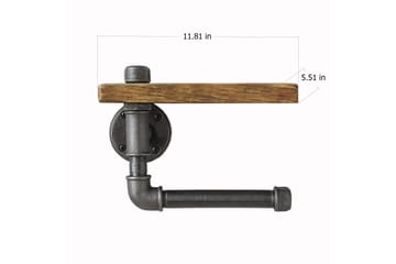 Evila Toapappershållare Rör/Trä - Svart/Trä - Inredning - Badrumsinredning - Toalettpappershållare