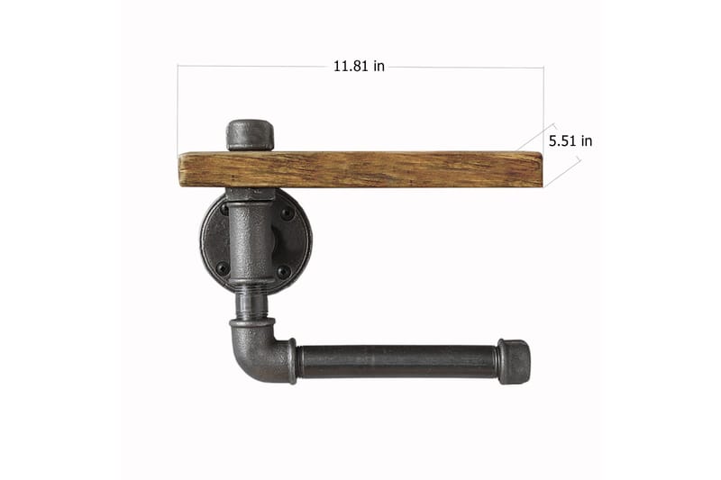 Evila Toapappershållare Rör/Trä - Svart/Trä - Inredning - Badrumsinredning - Toalettpappershållare