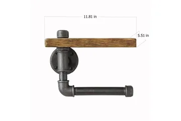 Evila Toapappershållare Rör/Trä - Svart/Trä - Inredning - Badrumsinredning - Toalettpappershållare