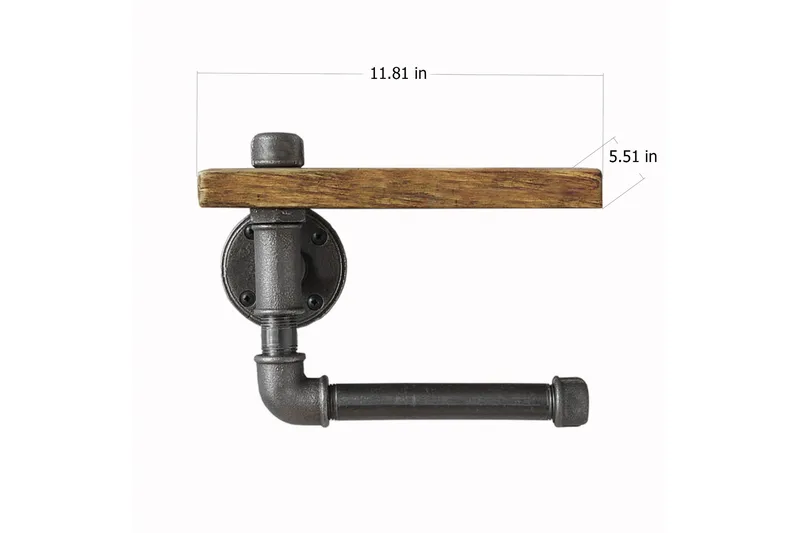 Evila Toapappershållare Rör/Trä - Svart/Trä - Inredning - Badrumsinredning - Toalettpappershållare