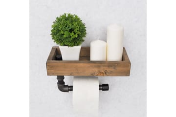 Evila Toapappershållare Rör/Trä - Trä/Svart - Inredning - Badrumsinredning - Toalettpappershållare