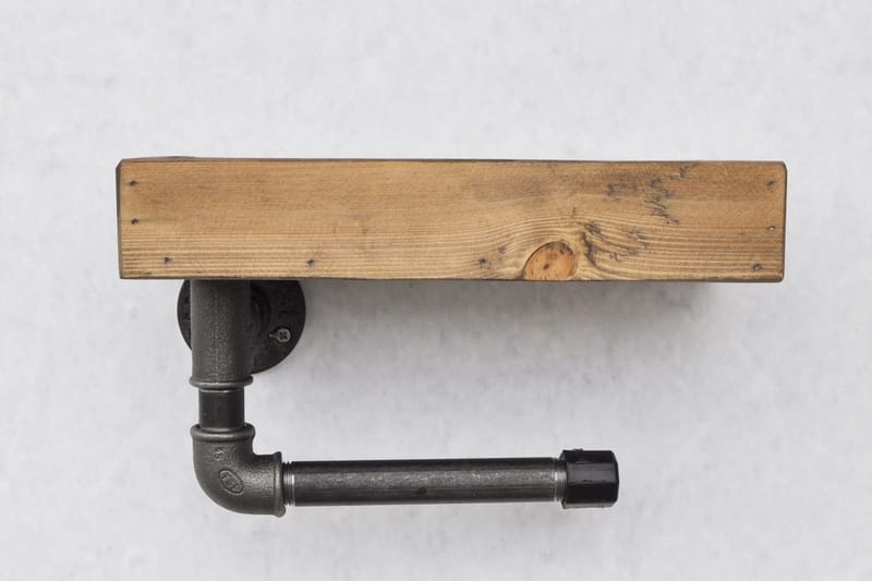 Evila Toapappershållare Rör/Trä - Trä/Svart - Inredning - Badrumsinredning - Toalettpappershållare