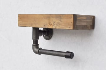 Evila Toapappershållare Rör/Trä - Trä/Svart - Inredning - Badrumsinredning - Toalettpappershållare