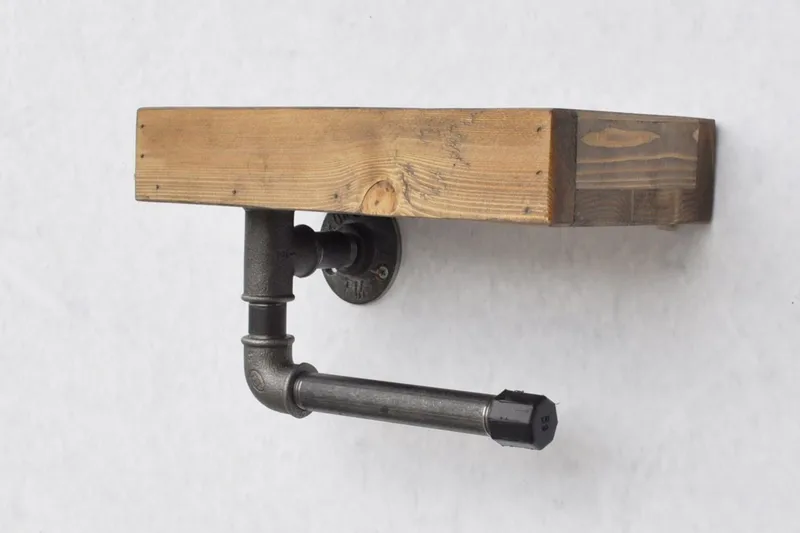 Evila Toapappershållare Rör/Trä - Trä/Svart - Inredning - Badrumsinredning - Toalettpappershållare