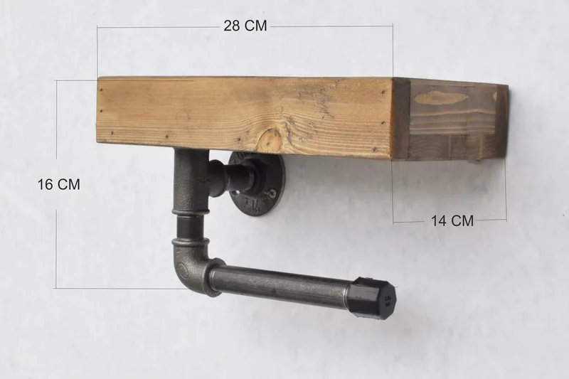 Evila Toapappershållare Rör/Trä - Trä/Svart - Inredning - Badrumsinredning - Toalettpappershållare