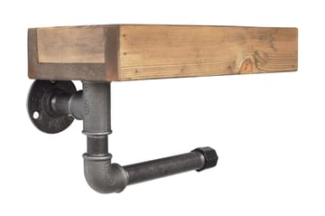 Evila Toapappershållare Rör/Trä - Trä/Svart - Inredning - Badrumsinredning - Toalettpappershållare