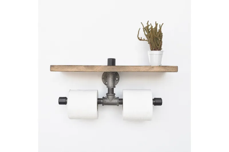 Evila Toapappershållare - Svart/Trä - Inredning - Badrumsinredning - Toalettpappershållare