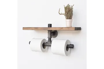 Evila Toapappershållare - Svart/Trä - Inredning - Badrumsinredning - Toalettpappershållare