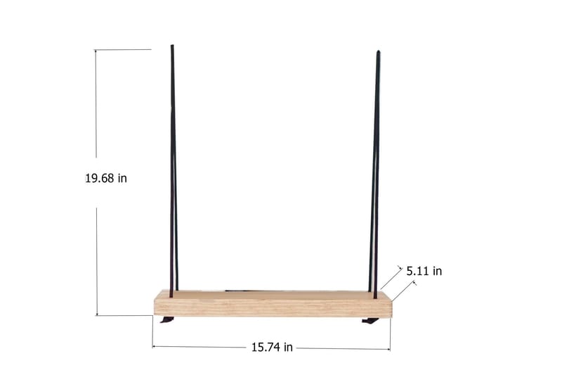 Evila Vägghylla med Rep 40 cm i Trä med Ekutseende - Beige - Förvaring - Hylla - Vägghylla
