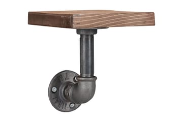 Evila Vägghylla Rör/Trä Liten 3-pack - Svart/Trä - Förvaring - Hylla - Vägghylla