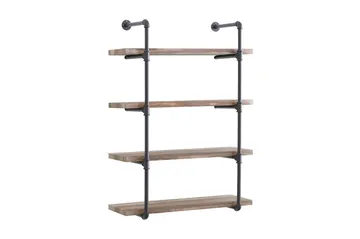 Evila Vägghylla Rör/Trä - Trä/Svart - Förvaring - Hylla - Vägghylla