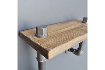 Evila Vägghylla Rör/Trä - Trä/Svart - Förvaring - Hylla - Vägghylla