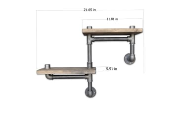 Evila Vägghylla Rör/Trä - Trä/Svart - Förvaring - Hylla - Vägghylla