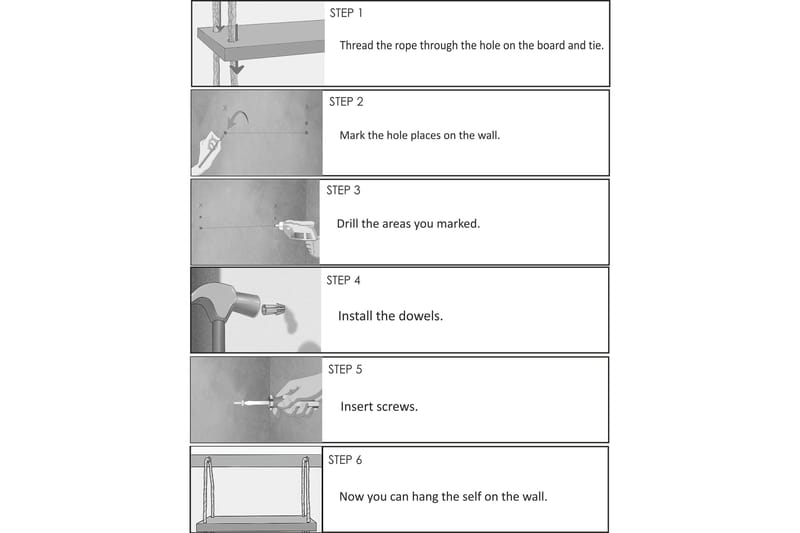 Evila Vägghylla Rep - Mörkbrun - Förvaring - Hylla - Vägghylla