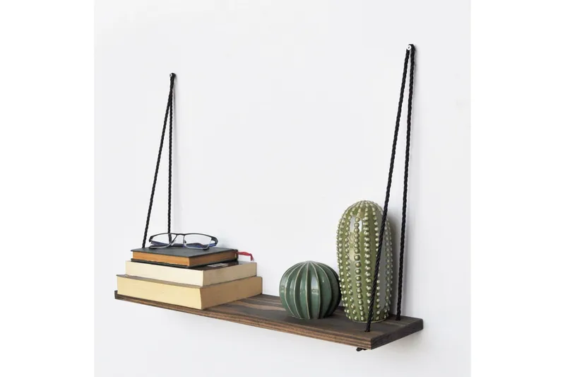 Evila Vägghylla Rep - Mörkbrun - Förvaring - Hylla - Vägghylla