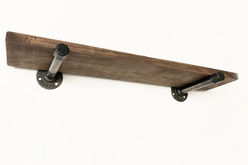 Evila Vägghylla Rustik - Trä/Svart - Förvaring - Hylla - Vägghylla