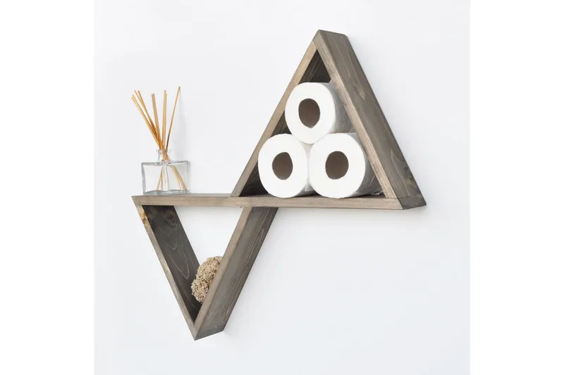 Evila Vägghylla Trianglar - Trä - Förvaring - Hylla - Vägghylla