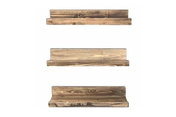 Evila Vägghyllor Smala Set om 3 - Trä - Förvaring - Hylla - Vägghylla