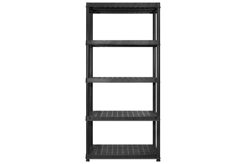 Förvaringshylla 5 hyllor svart 183x45,7x185 cm plast - Svart - Vägghylla - Väggförvaring
